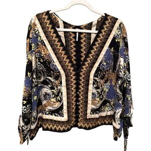 Free People Catch Me If You Can Top Cheetah Geometric Print Festival Boho Small